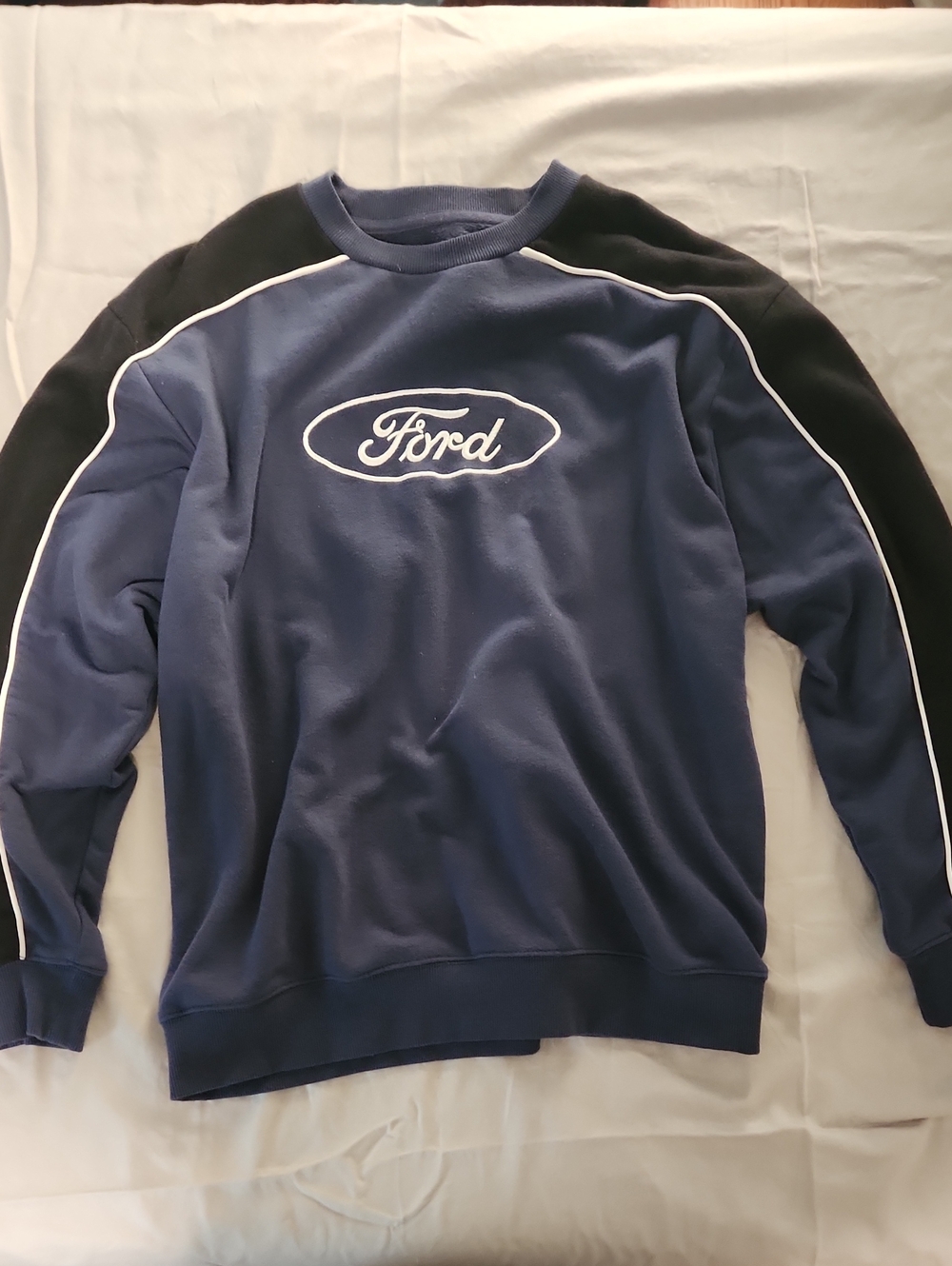 Ford Navy and Black Crewneck with White Piping